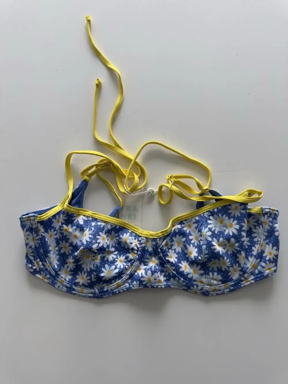 Frankies Bikinis Cola Underwire Balconette Bikini Top Women’s Blue Daysi XL